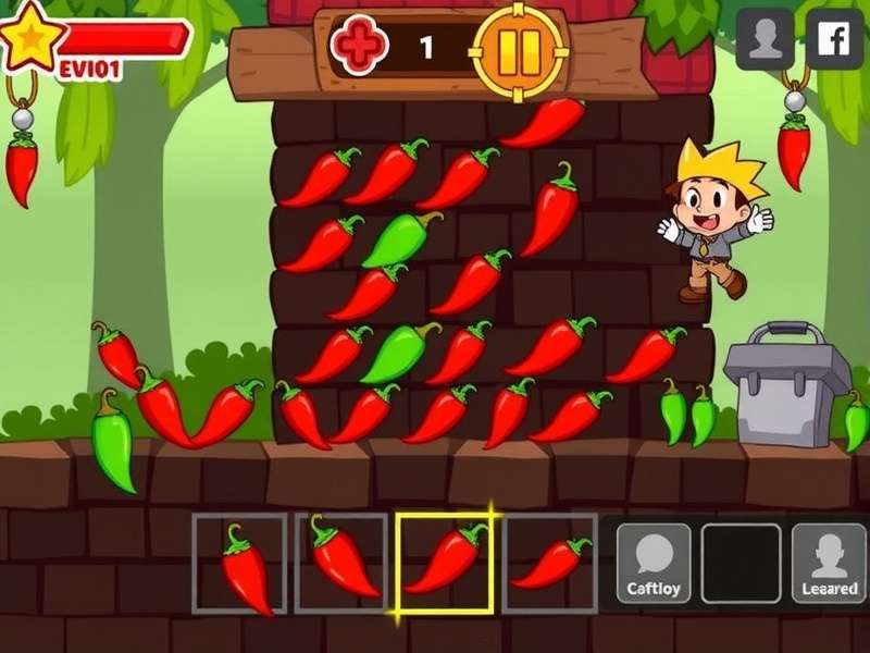 Hot Chili Champion level progression showing different chili varieties