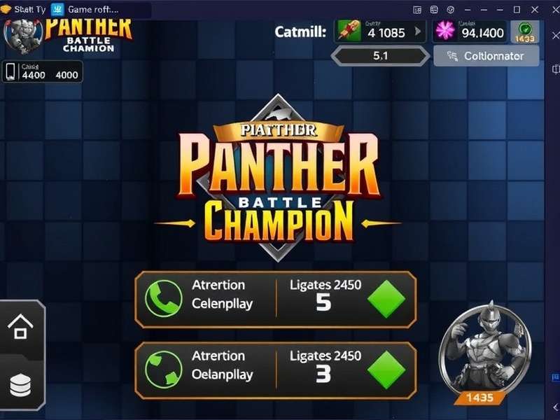 Panther Battle Champion Game Interface
