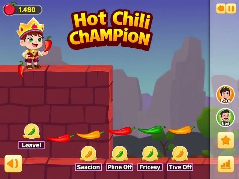 Hot Chili Champion gameplay screenshot showing character collecting peppers
