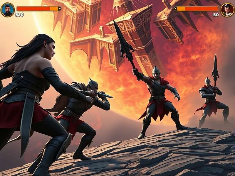 Titan Warrior gameplay screenshot showing epic battle scene