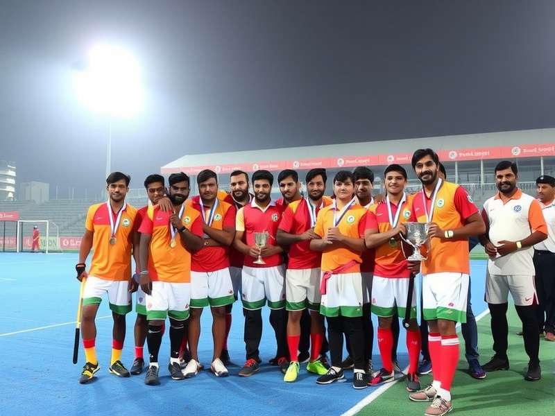Indian hockey team celebrating victory