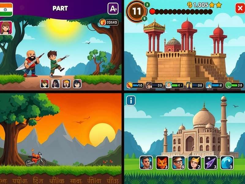 Indian Pixel Heroics gameplay screenshot showing character and environment