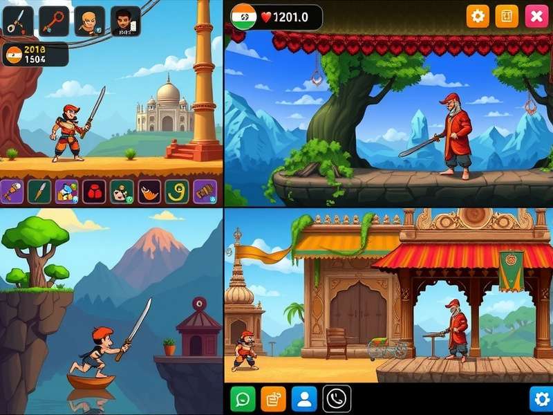 Character selection screen in Indian Pixel Heroics