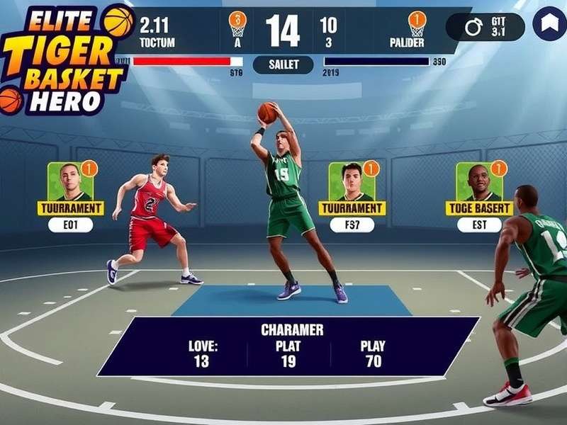 Elite Tiger Basket Hero gameplay screenshot showing basketball action