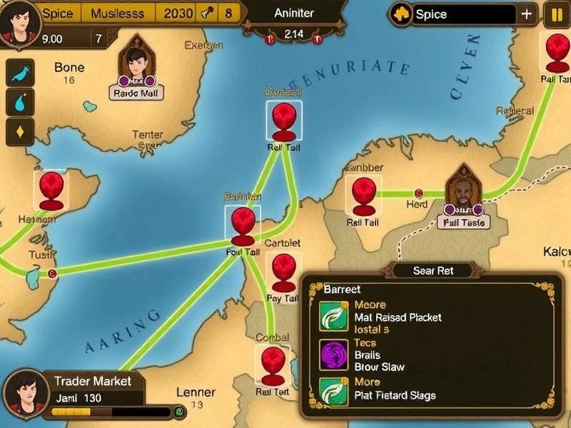 Spice Empire Coriander gameplay screenshot showing spice market interface