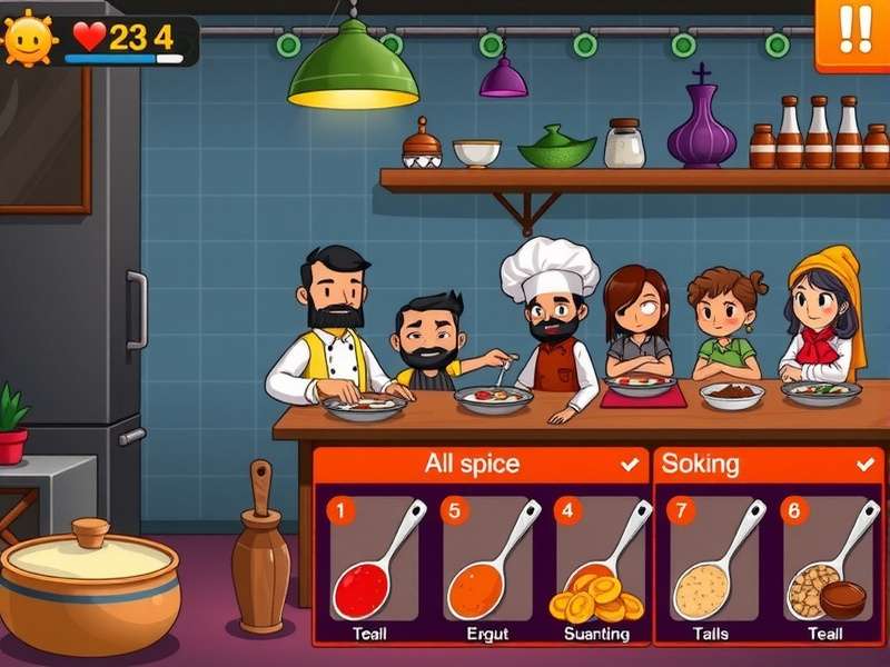 Paneer Tikka Adventure gameplay screenshot showing character and cooking interface