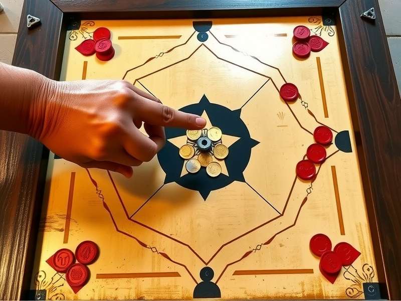 Proper hand position for striking in Carrom Star Heroic