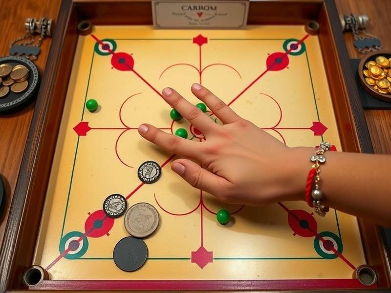 Historical Carrom board from early 20th century