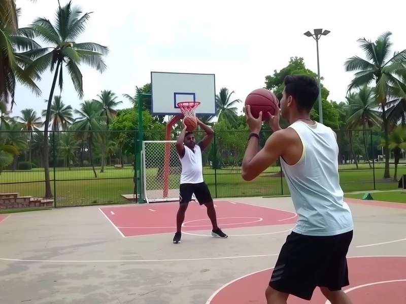 Free throw training session in progress