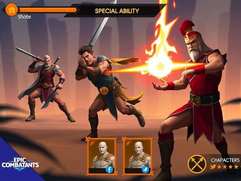 Epic Combatants character selection screen