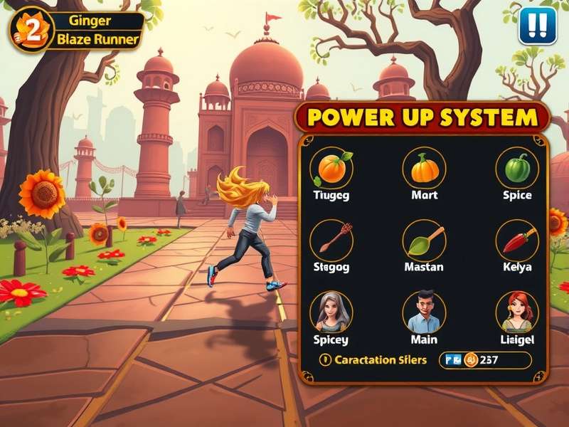 Ginger Blaze Runner character selection screen showing diverse cast of playable characters