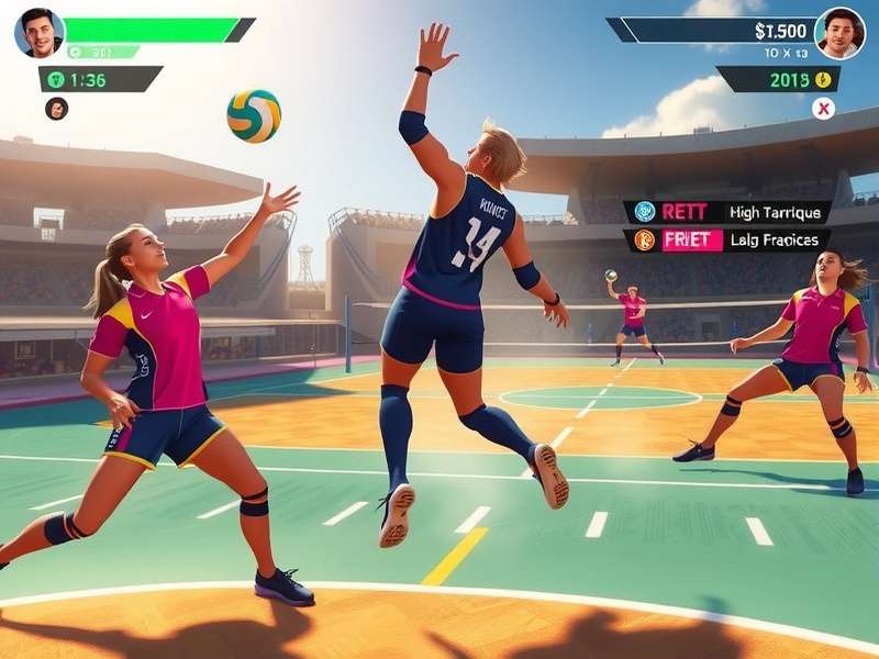 Volley Prime Star gameplay screenshot showing intense volleyball action