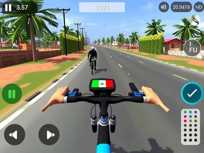 Sangam Cycling Elite showing cultural elements in game environment