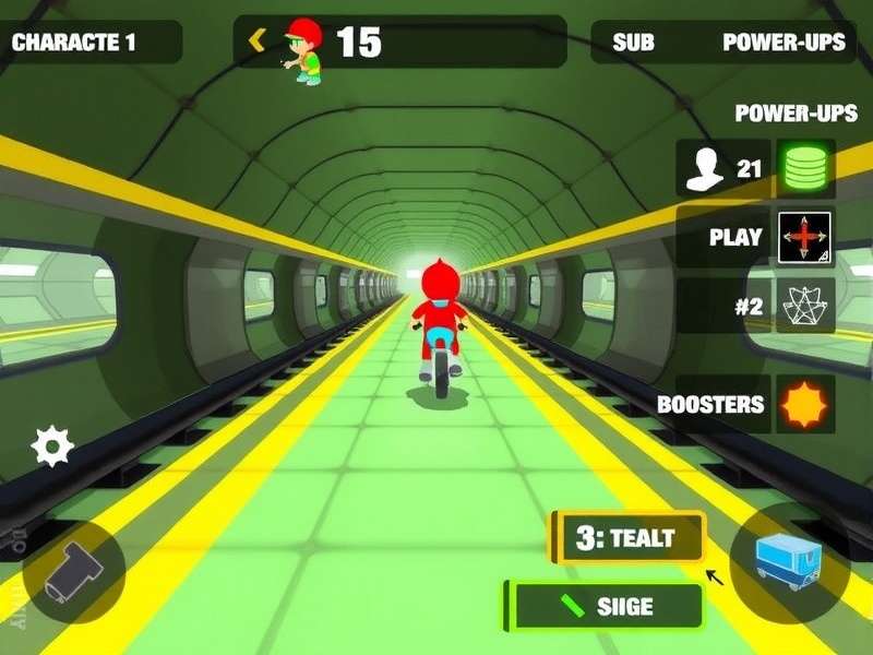Subway Flow Rider gameplay screenshot showing character running through subway