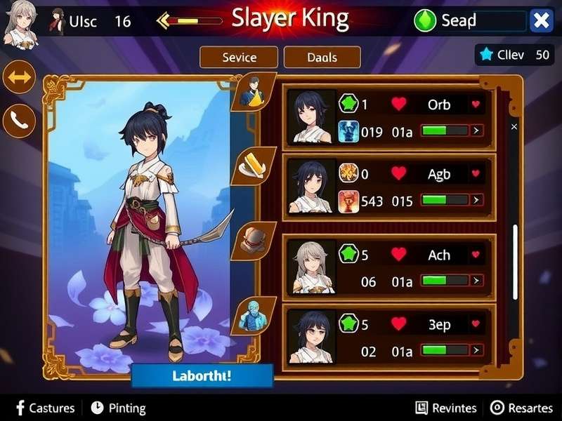 Anise Slayer King Character Customization Screen
