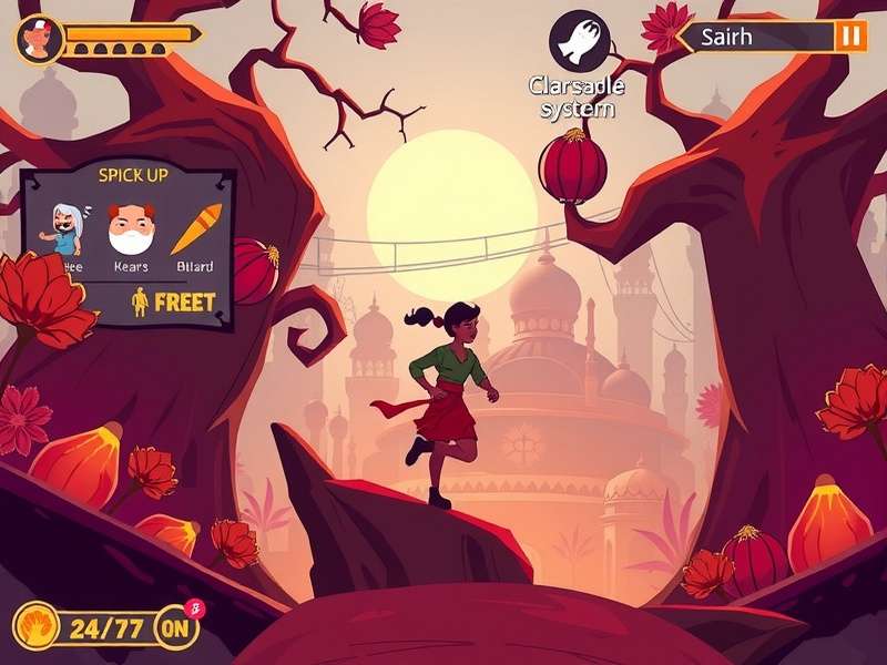 Ginger Blaze Runner power-up system interface showing various Indian spices as abilities