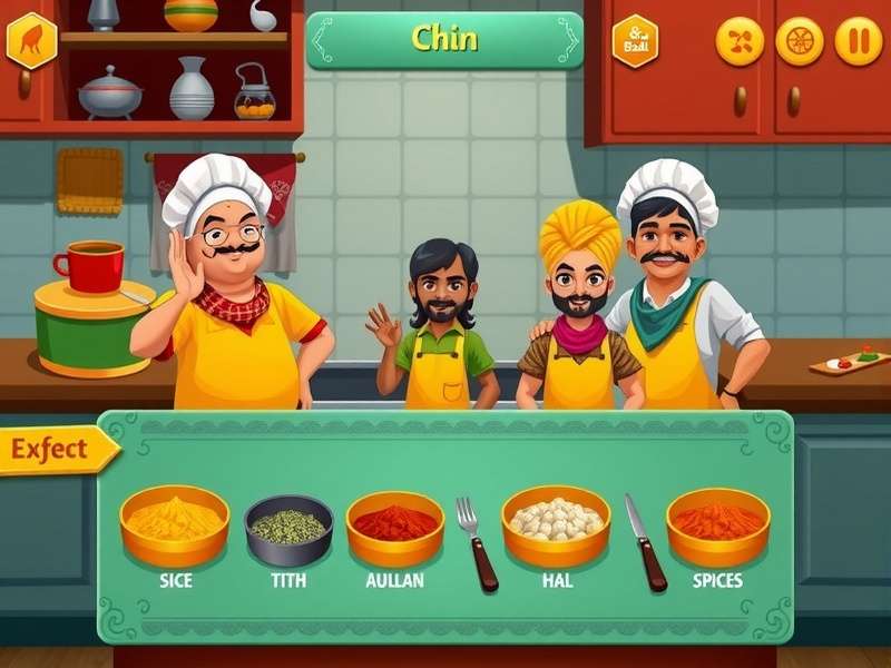 Paneer Tikka Adventure cooking interface with various spices and ingredients