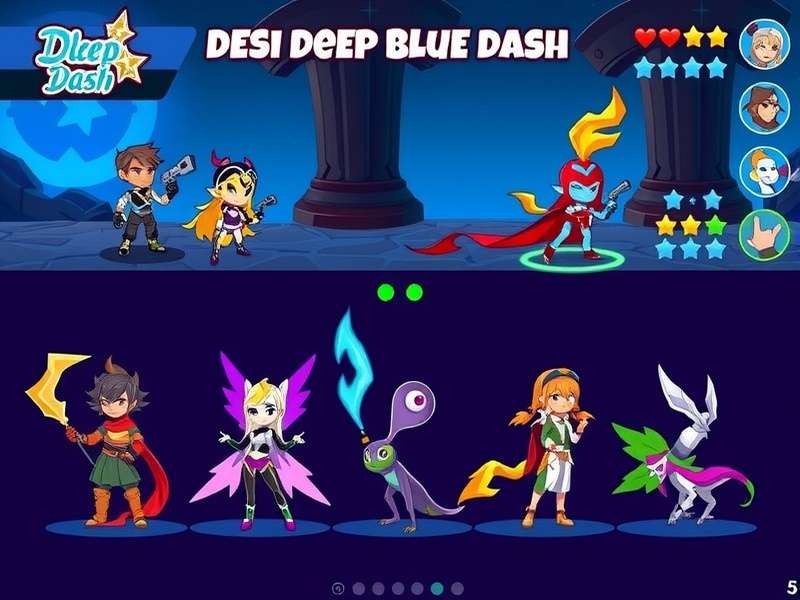 Desi Deep Blue Dash gameplay screenshot showing vibrant colors and characters