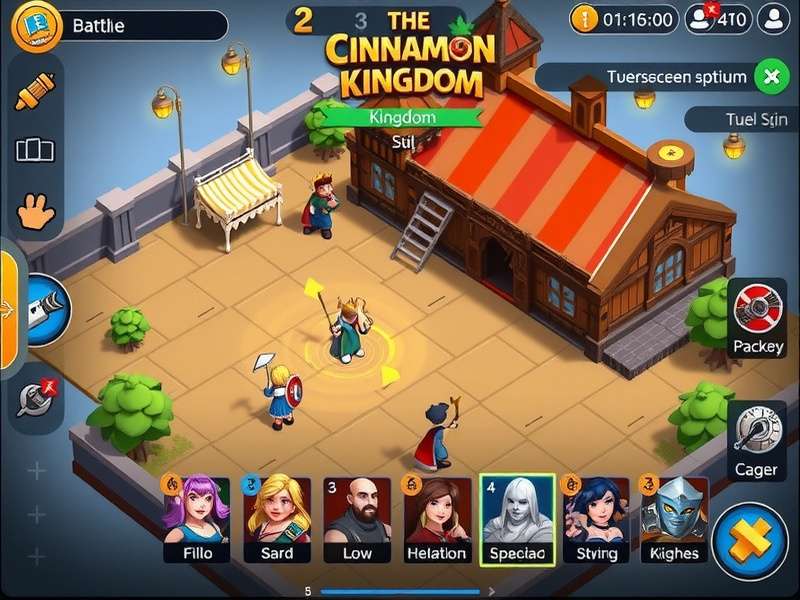 Cinnamon Kingdom Clash gameplay screenshot showing battle scene
