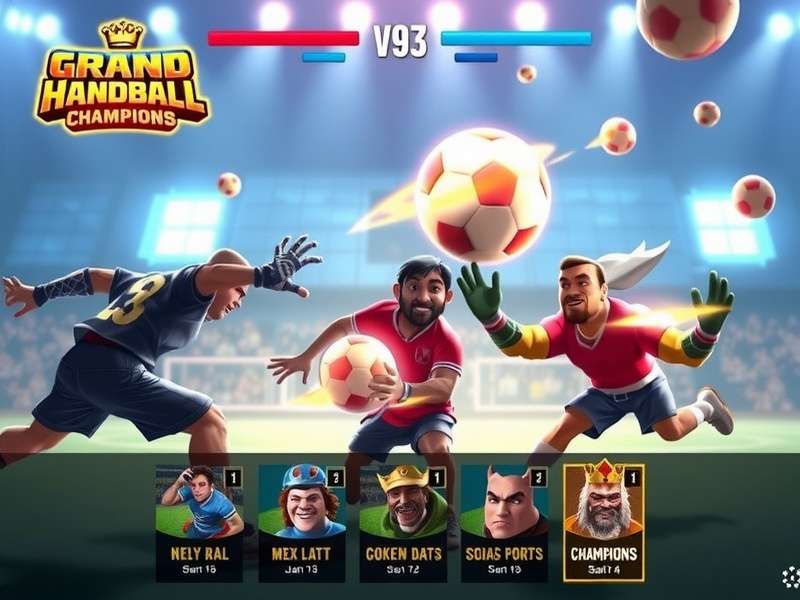 Grand Handball Champions character roster showing diverse champions