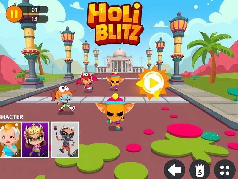 Holi Run Blitz special event gameplay with unique visual effects