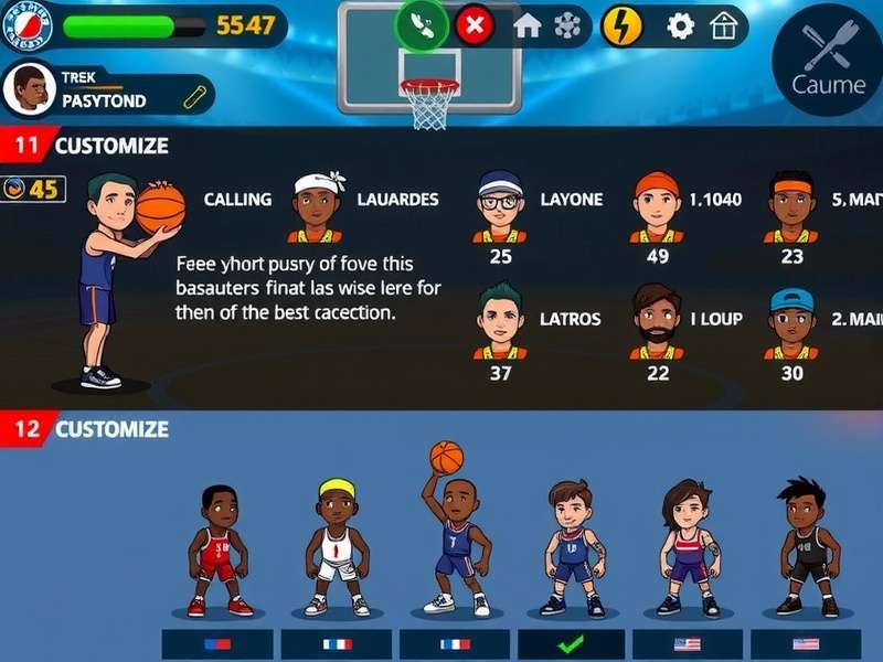 Indian Slam Dunkers customization options showing diverse character designs