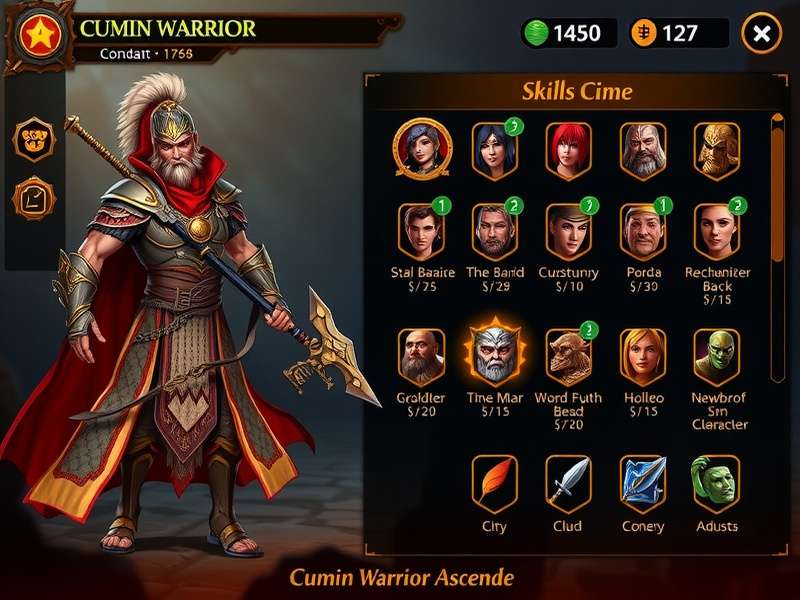 Cumin Warrior Ascend skill tree interface