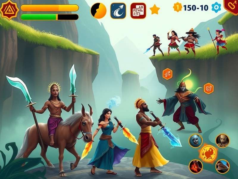 Character lineup from Fennel Mystic Seeker showing diverse mythological figures