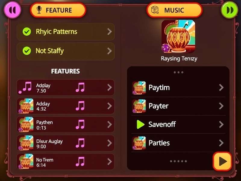 Tandav Rhythm Frenzy gameplay screenshot showing rhythm patterns