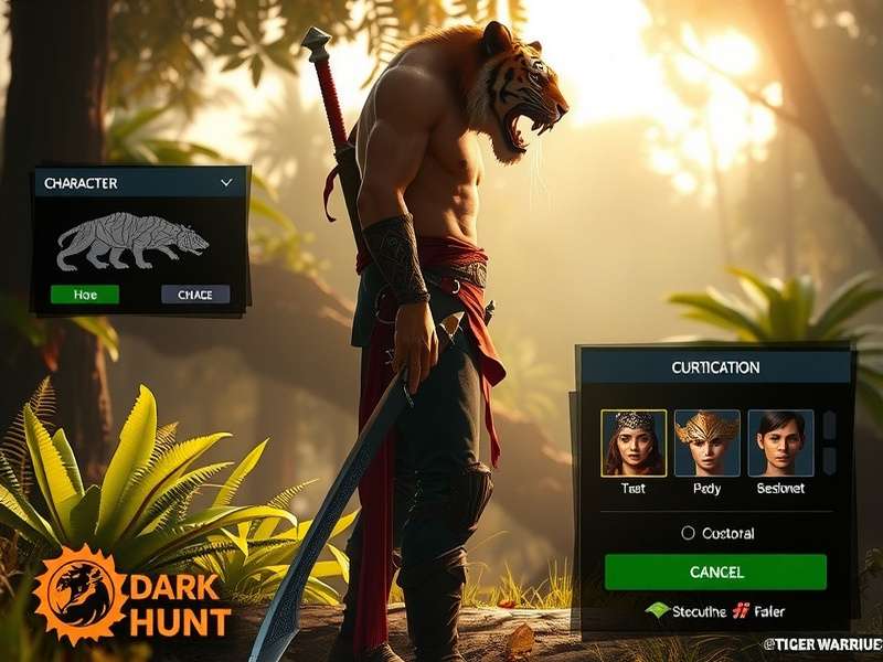 Tiger Warrior Dark Hunt character customization screen