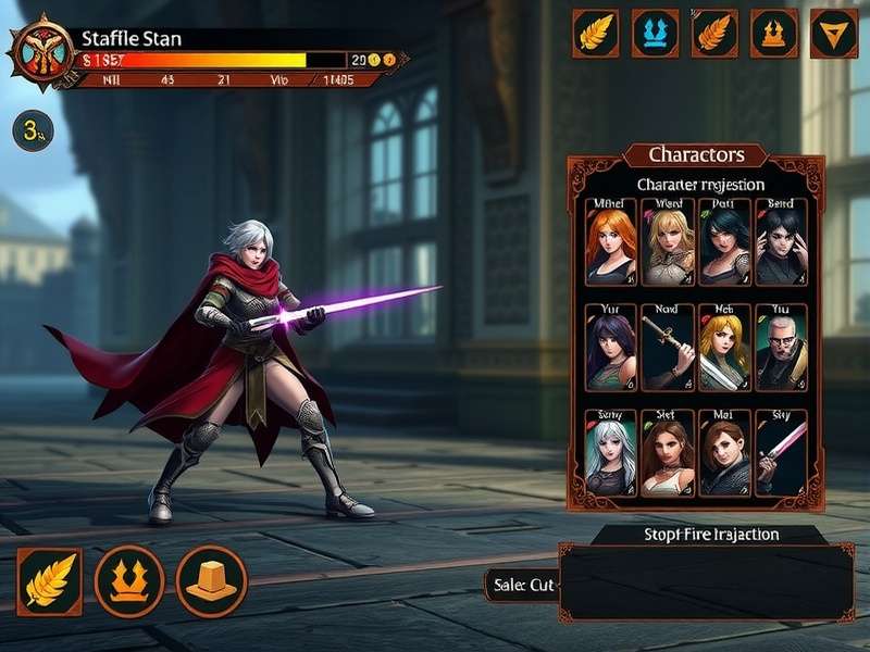 Saffron Strike Titan character progression interface