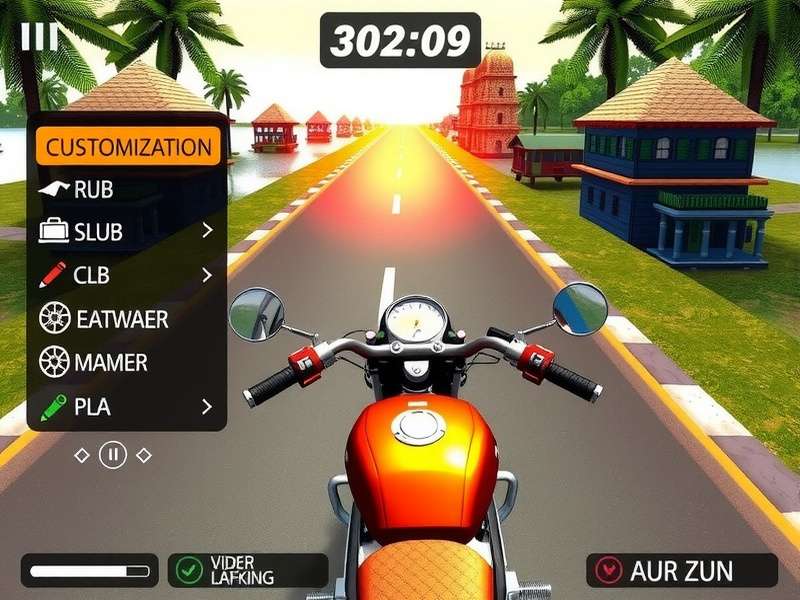 Southern India level in Indian Cumin Rider showing backwaters and traditional architecture