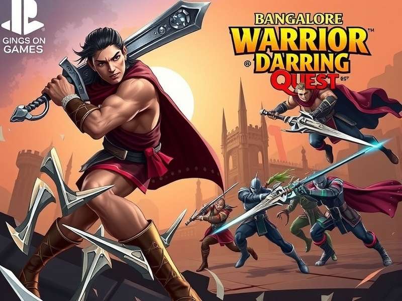 Gameplay screenshot showing combat in Bangalore Warrior Daring Quest