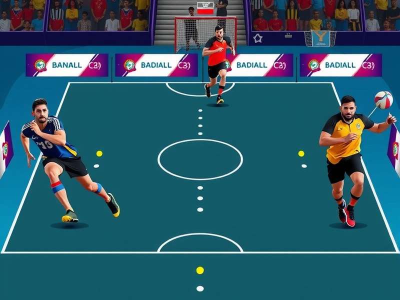 India Handball Blitz court dimensions and markings diagram
