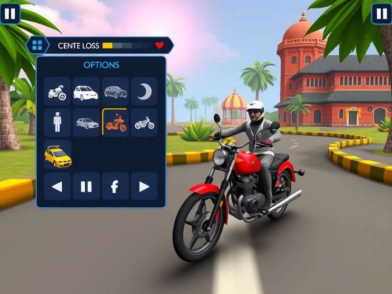 Vehicle customization screen in Indian Cumin Rider showing various options