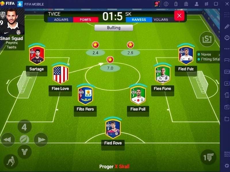 FIFA Mobile gameplay screenshot showing advanced tactics