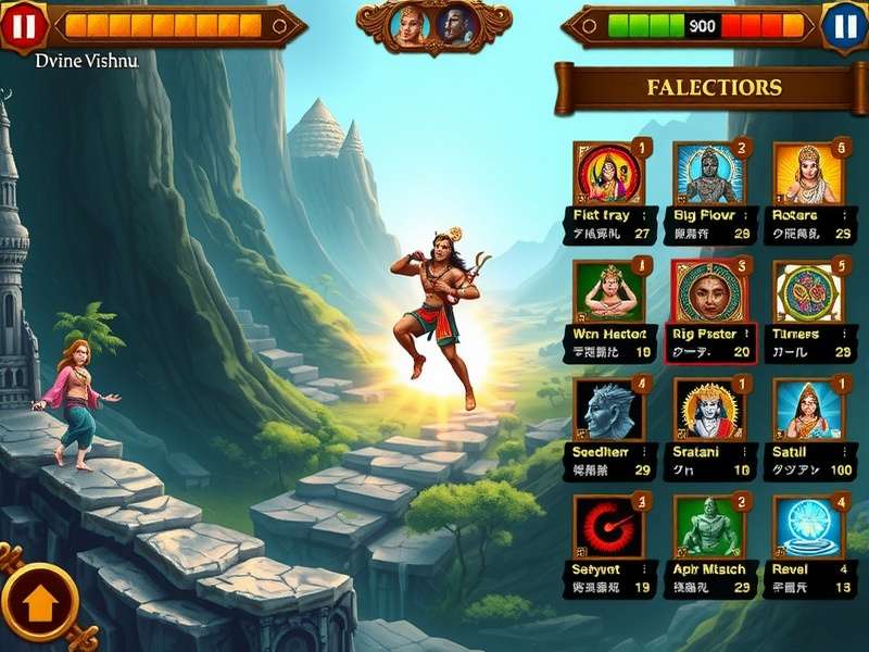 Divine Vishnu Mystic Journey character roster showing various deities