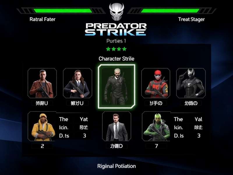 Predator Strike Character Selection Screen