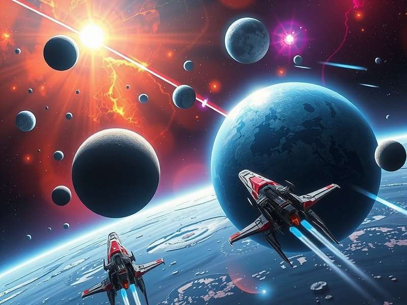 Dhoom Galaxy Explorer spaceship flying through nebula