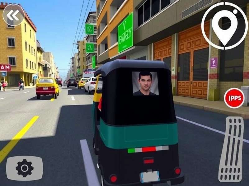 Mumbai Road Rush gameplay screenshot showing auto rickshaw navigating busy streets