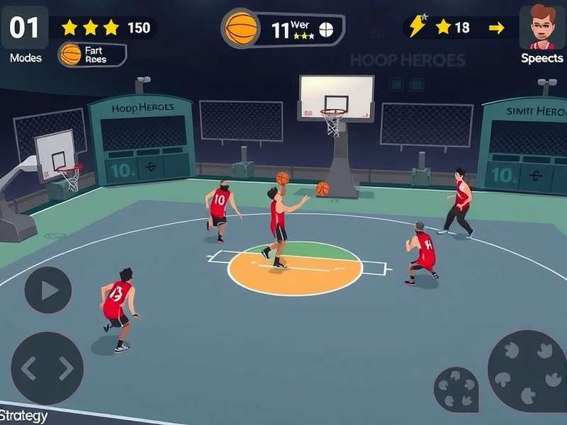 Hoops Heroes game modes selection screen