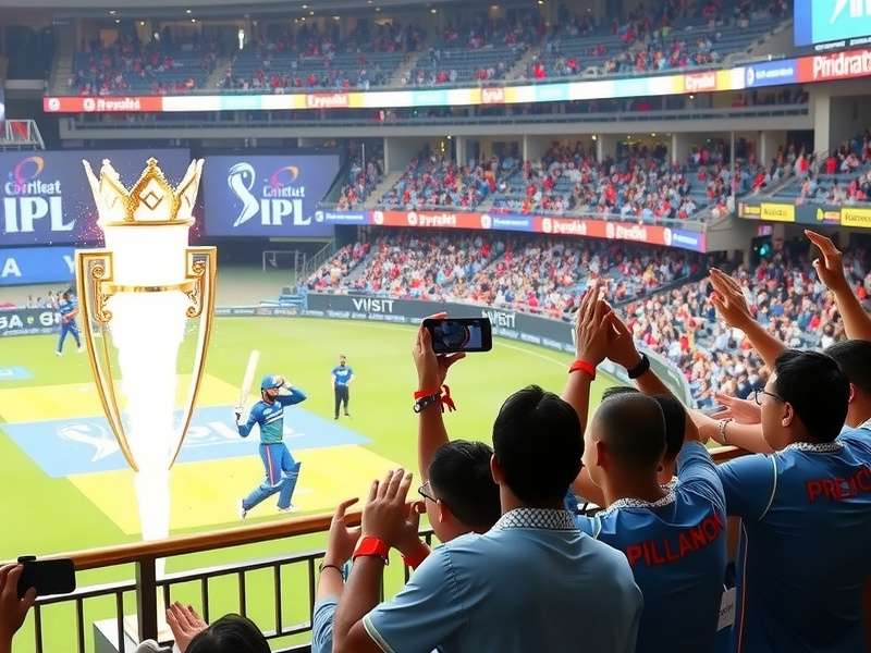 IPL match in progress with packed stadium