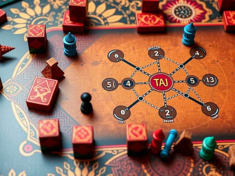 Taj Tactical Tussle game board and pieces