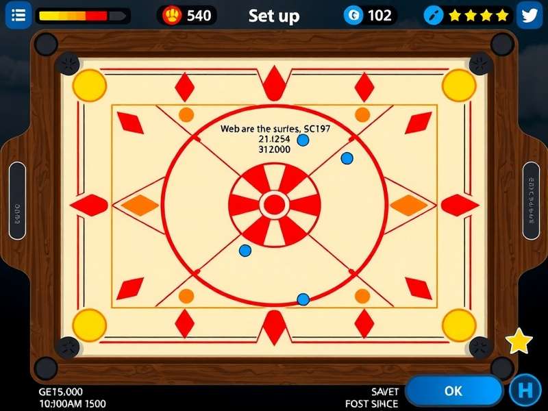 Carrom board setup and striker positioning