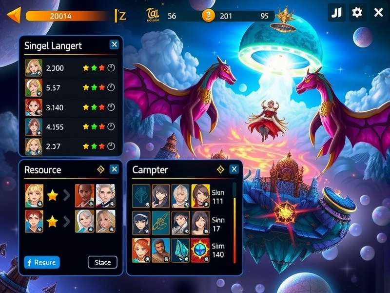 Spectacle Anise Celestial Wars resource management interface