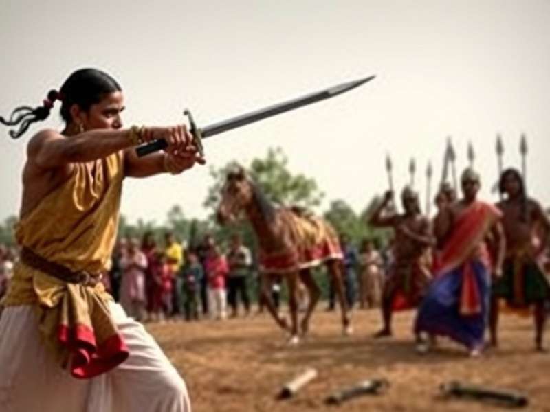Kindle Sword Combat demonstration showing traditional Indian sword techniques