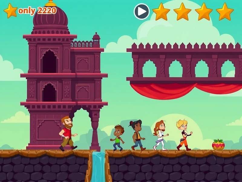 Fiery Flight Escape level design with Indian architectural elements