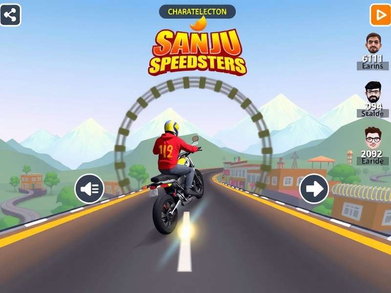Sanju Speedsters gameplay screenshot showing Indian city racing