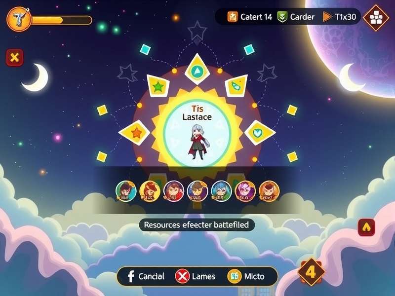 Spectacle Anise Celestial Wars gameplay screenshot showing celestial battlefield