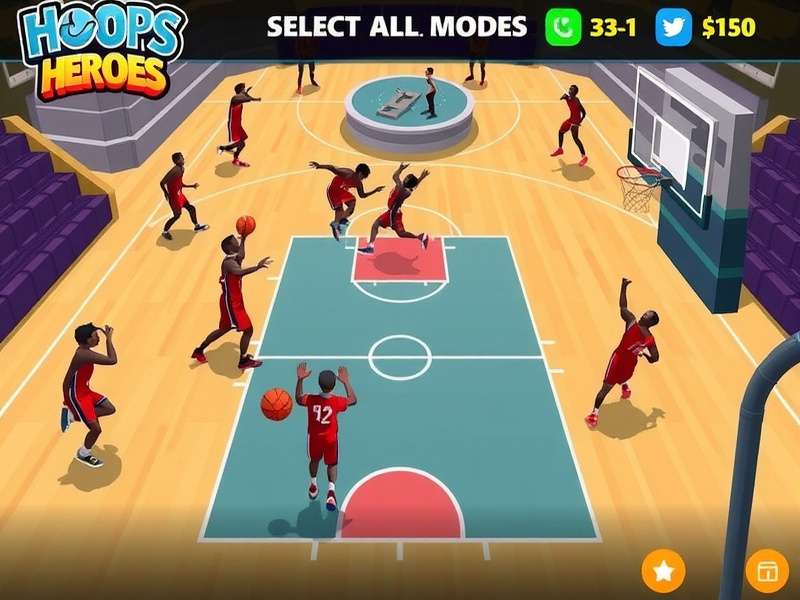 Hoops Heroes gameplay screenshot showing basketball action